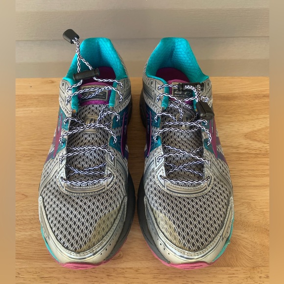 Brooks GTS 17 Running Shoes Gray/Blue/Purple Womens 10 - Picture 2 of 9